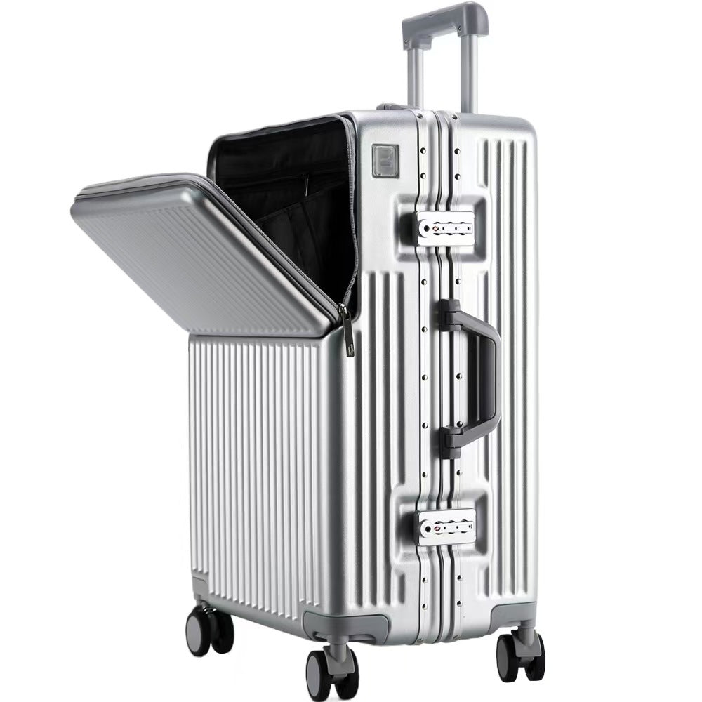 Suitcase Travel Luggage Trolley Front-Opening Large Capacity Aluminum Frame Carry-On Cabin Bag