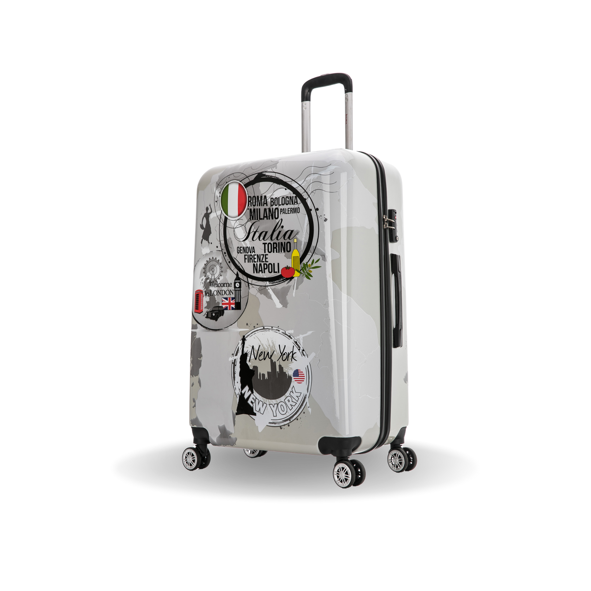 InUSA Prints 28-Inch Hardside Checked Suitcase