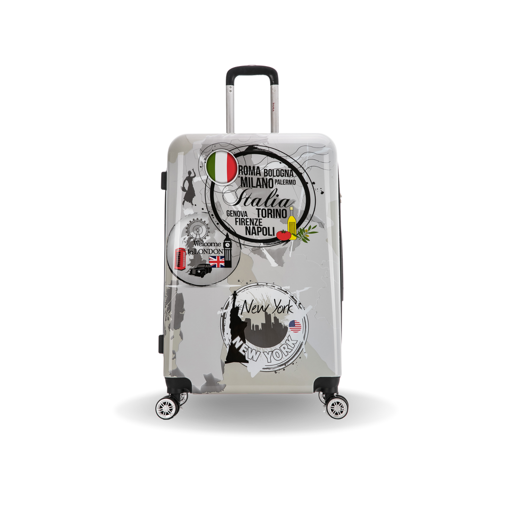 InUSA Prints 28-Inch Hardside Checked Suitcase
