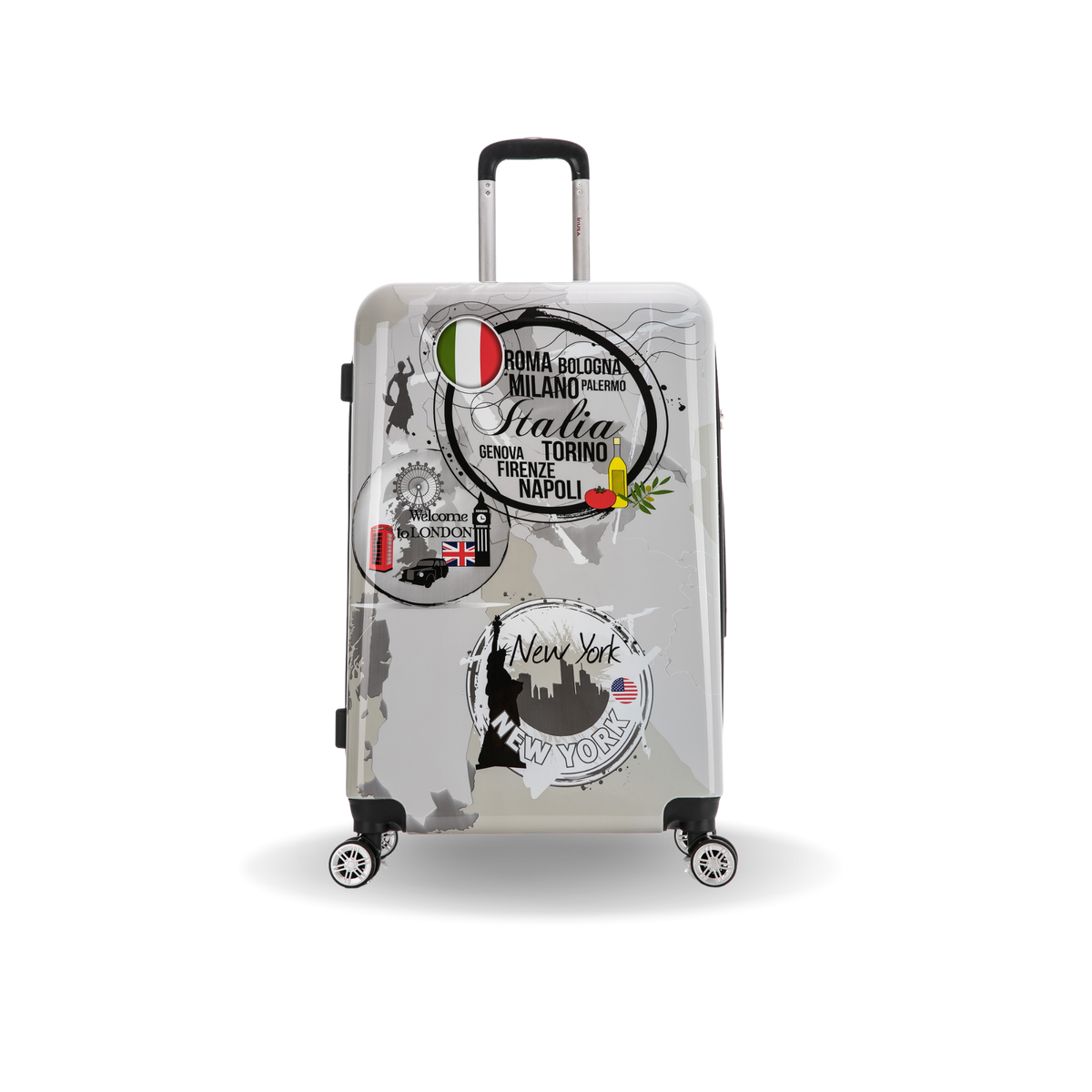 InUSA Prints 28-Inch Hardside Checked Suitcase