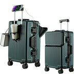 Front-Opening Aluminum Carry-On Suitcase