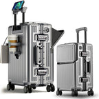 Front-Opening Aluminum Carry-On Suitcase