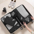 6-Piece Travel Packing Organizer Set with Shoe Bag