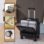 18-Inch Full-Opening Hardside Carry-On Suitcase