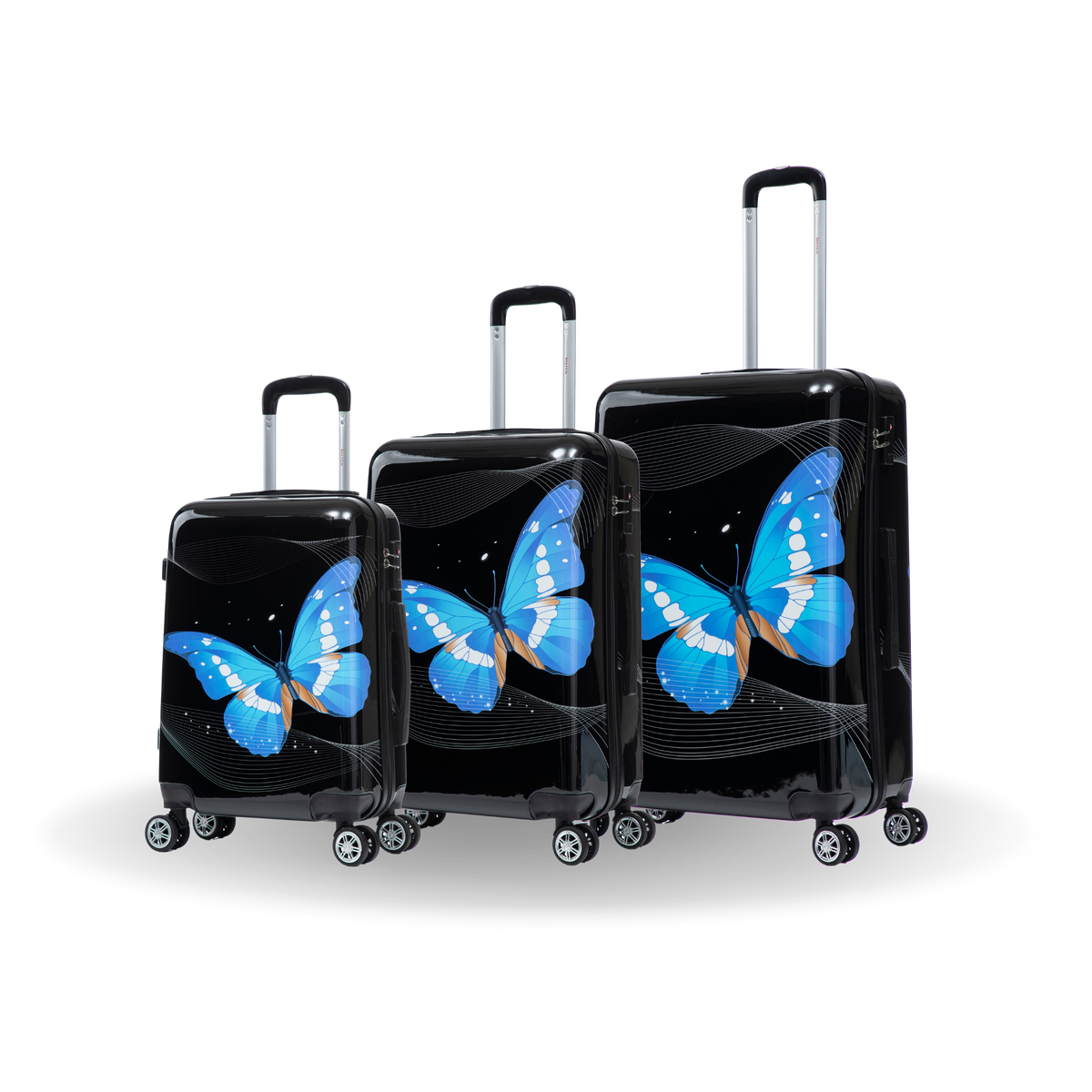 InUSA Prints 3-Piece Hardside Spinner Luggage Set