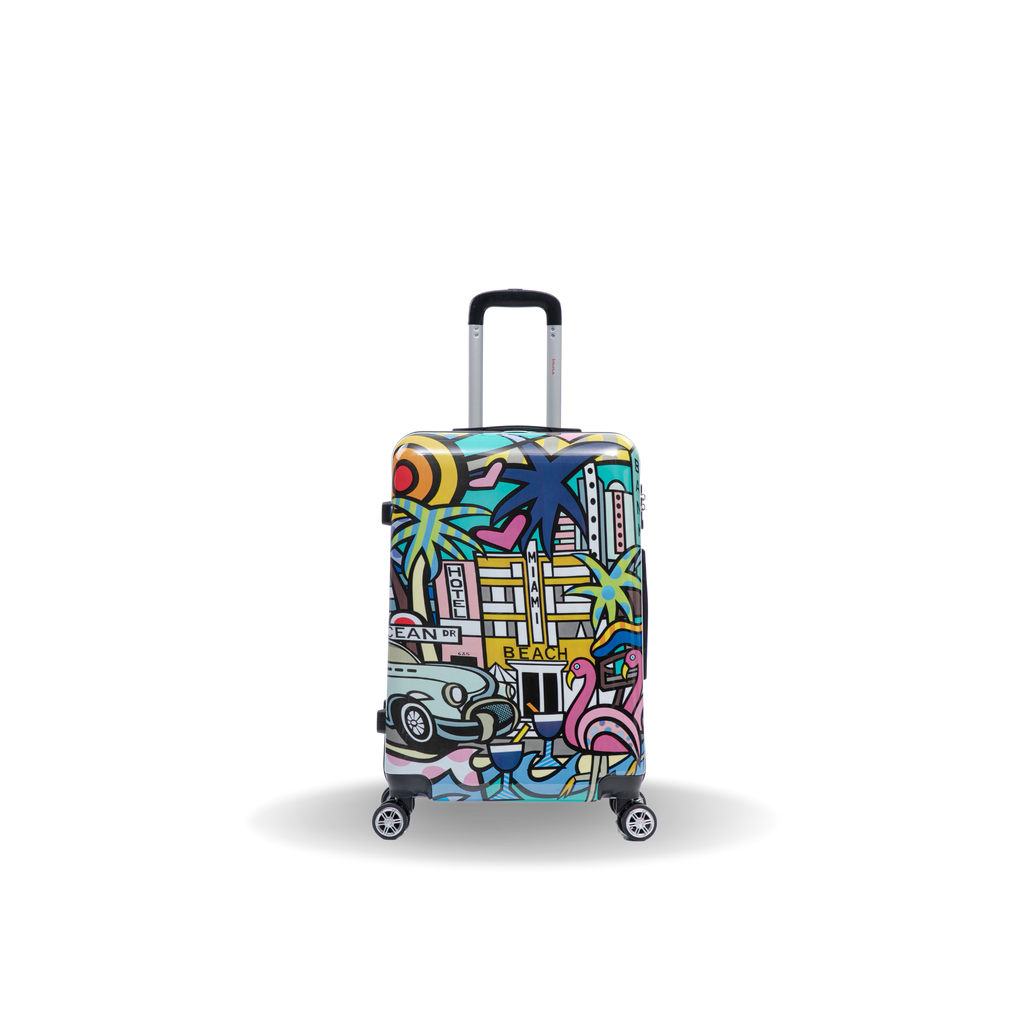InUSA Prints 24" Hardside Spinner Checked Suitcase