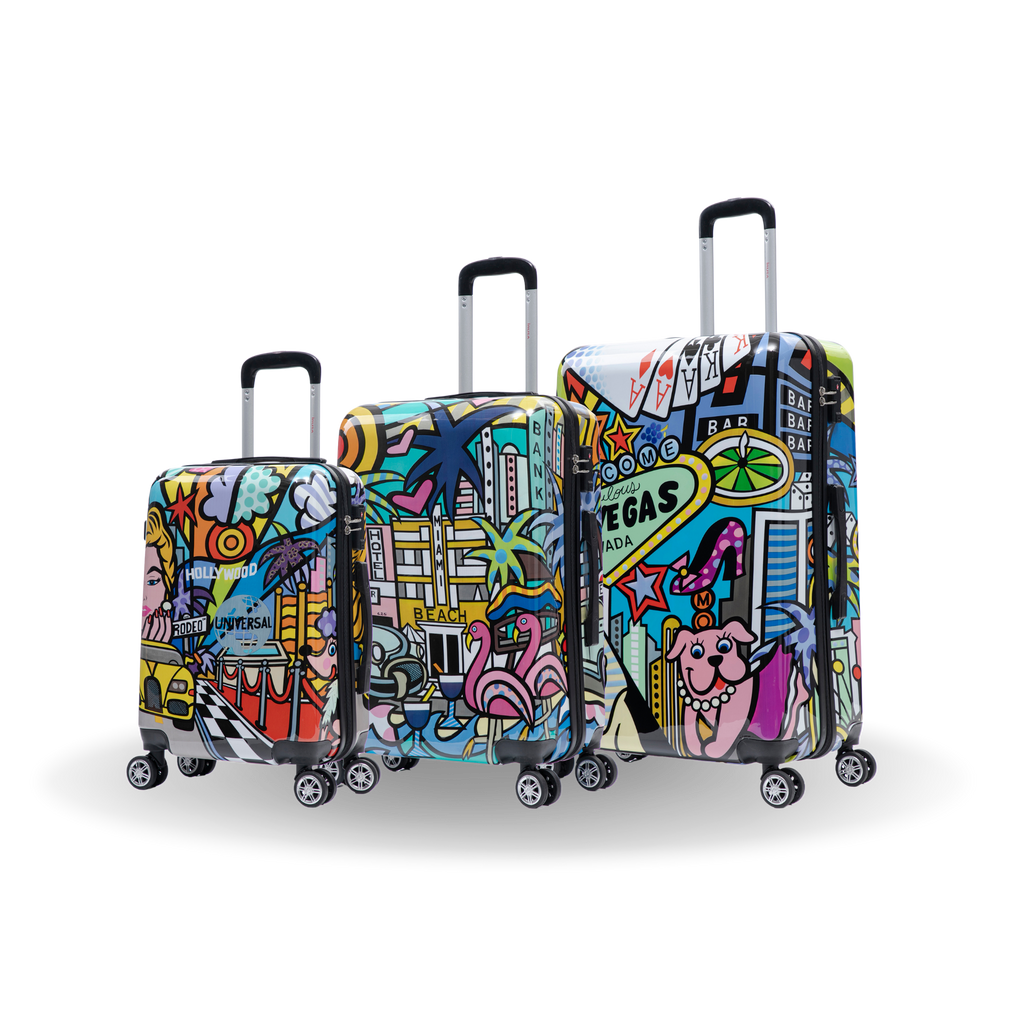 InUSA Prints 3-Piece Hardside Spinner Luggage Set