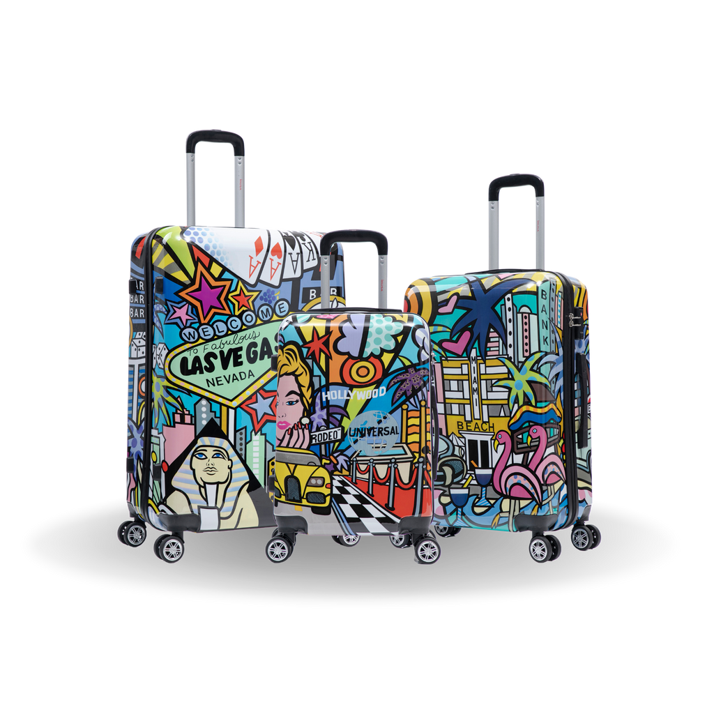 InUSA Prints 3-Piece Hardside Spinner Luggage Set