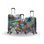 InUSA Prints 3-Piece Hardside Spinner Luggage Set
