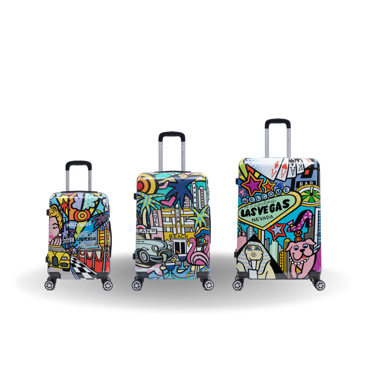 InUSA Prints 3-Piece Hardside Spinner Luggage Set