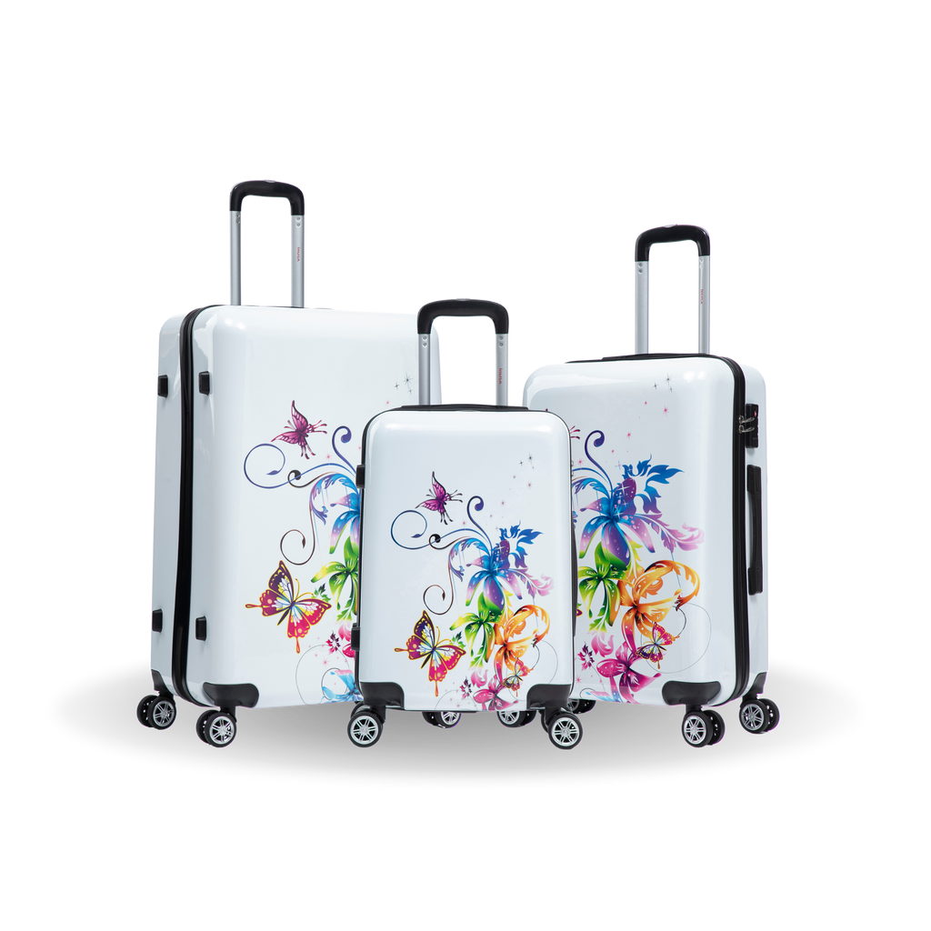 InUSA Prints 3-Piece Hardside Spinner Luggage Set