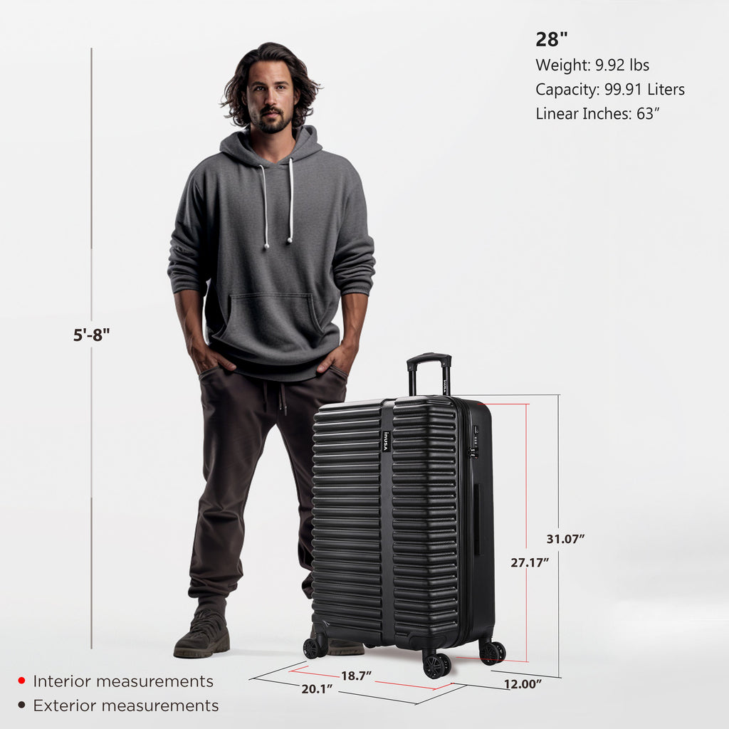InUSA Ally 28" Hardside Spinner Checked Suitcase