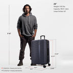 InUSA Ally 28" Hardside Spinner Checked Suitcase