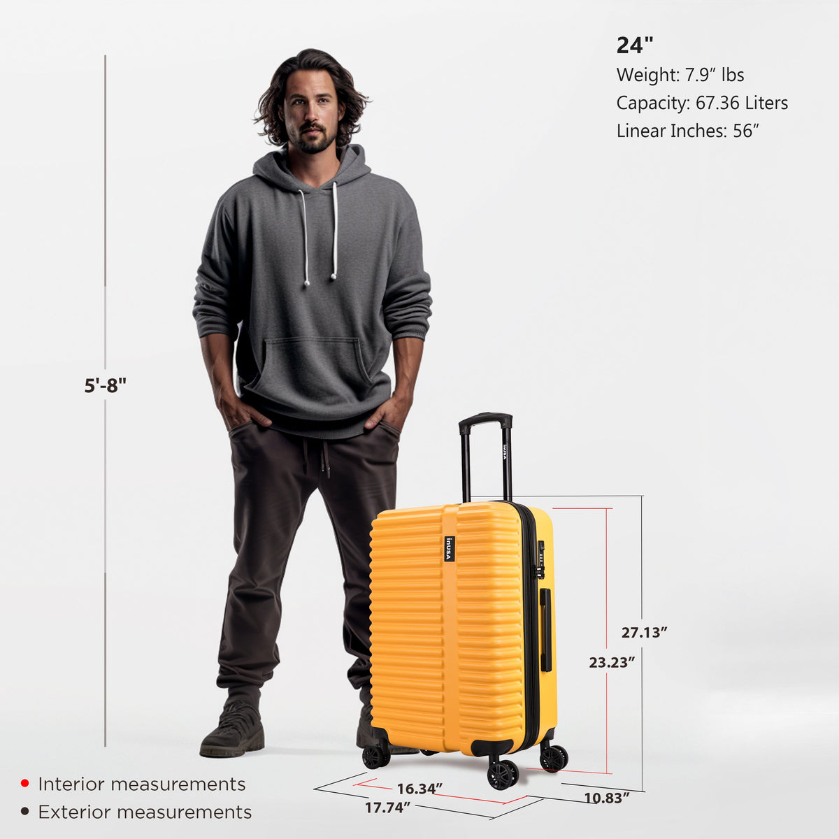 InUSA Ally 24" Hardside Checked Luggage