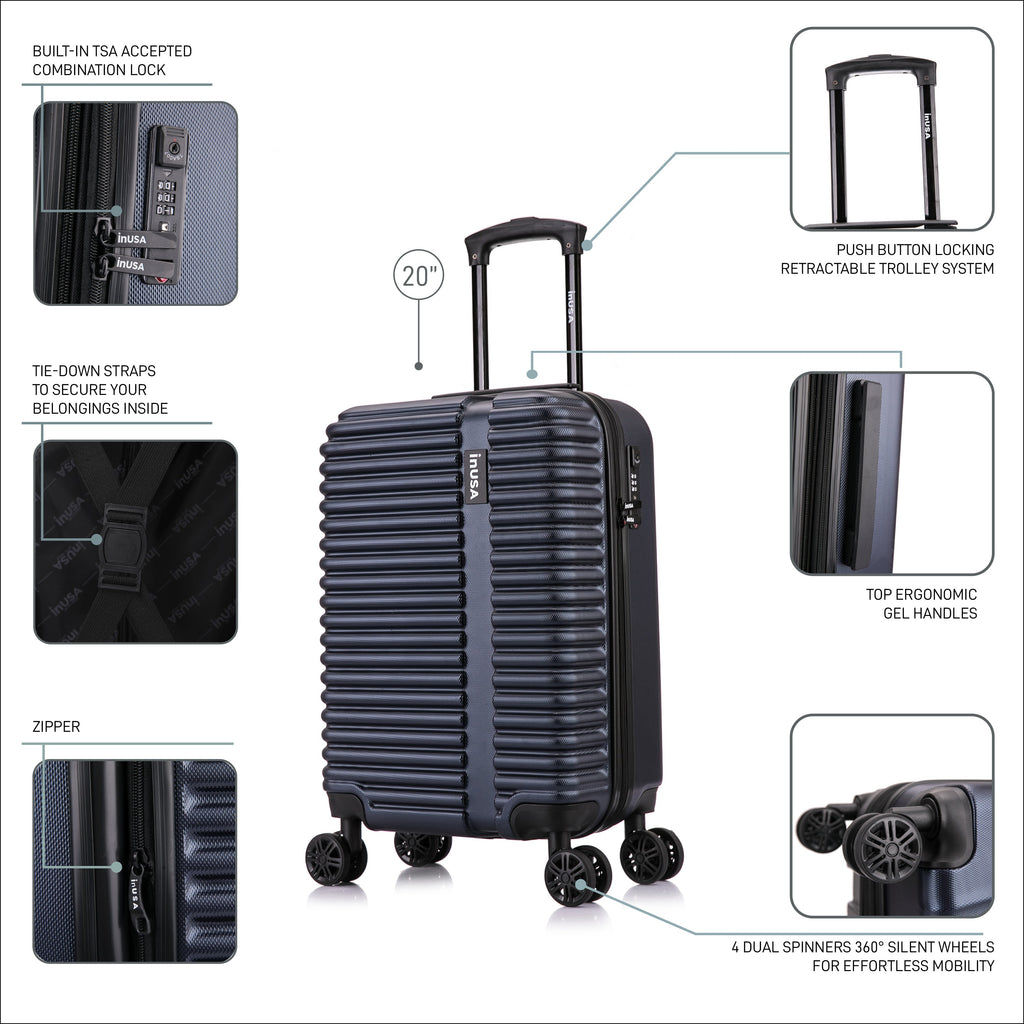 InUSA Ally 20" Hardside Carry-On Spinner Luggage