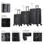InUSA Ally 3-Piece Hardside Spinner Luggage Set