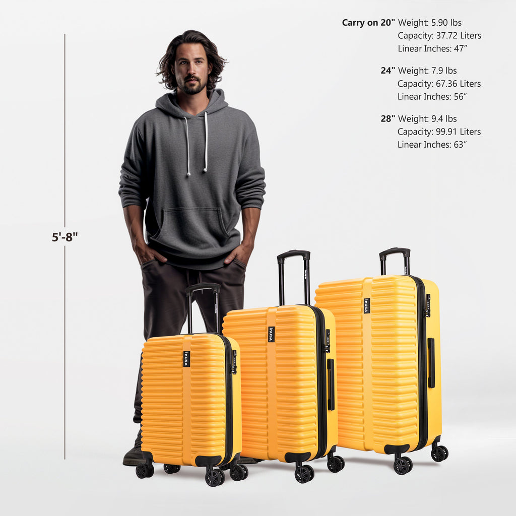 InUSA Ally 3-Piece Hardside Spinner Luggage Set