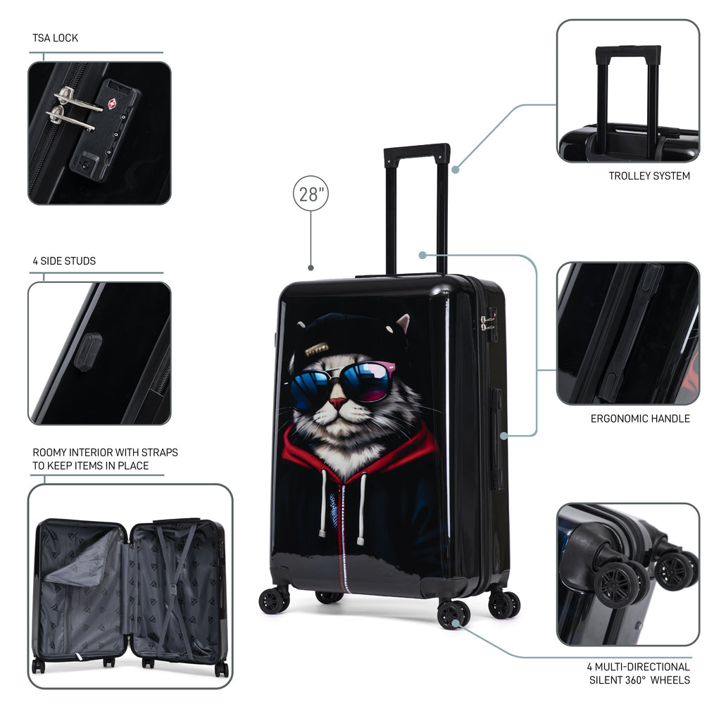 InUSA Prints 28-Inch Hardside Checked Suitcase