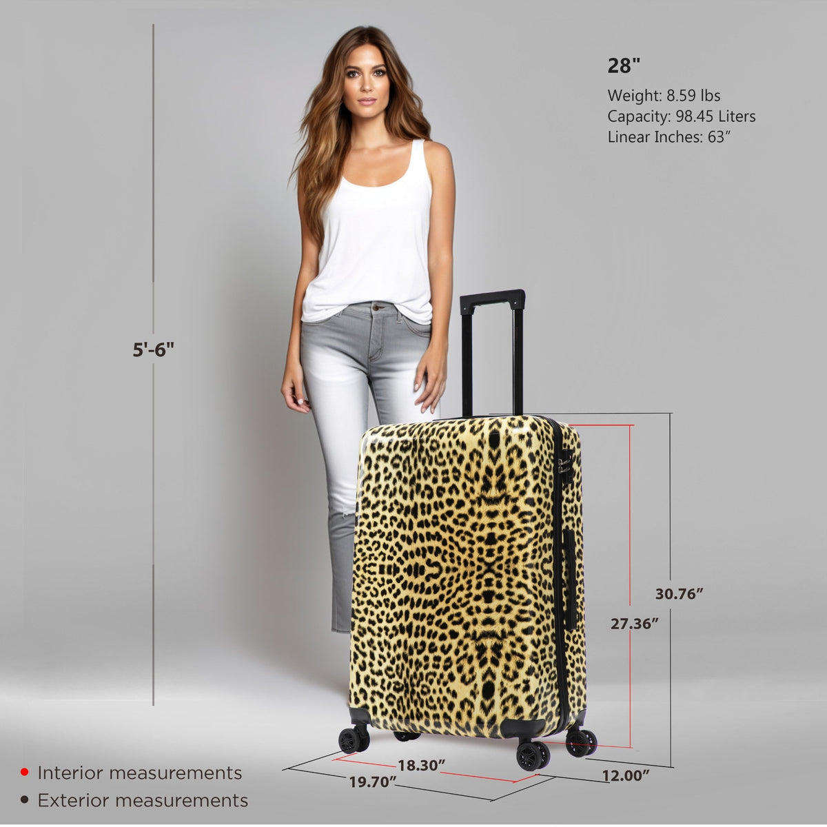 InUSA Prints 28-Inch Hardside Checked Suitcase