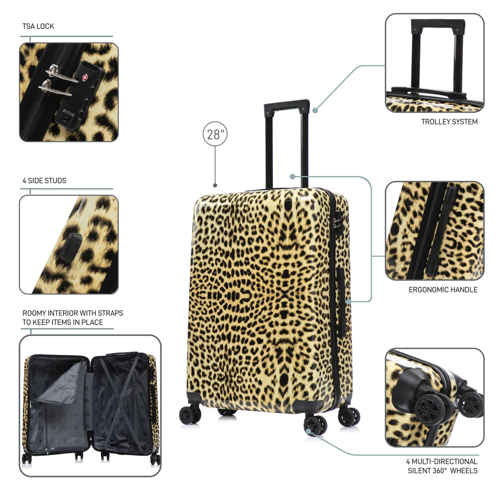 InUSA Prints 28-Inch Hardside Checked Suitcase