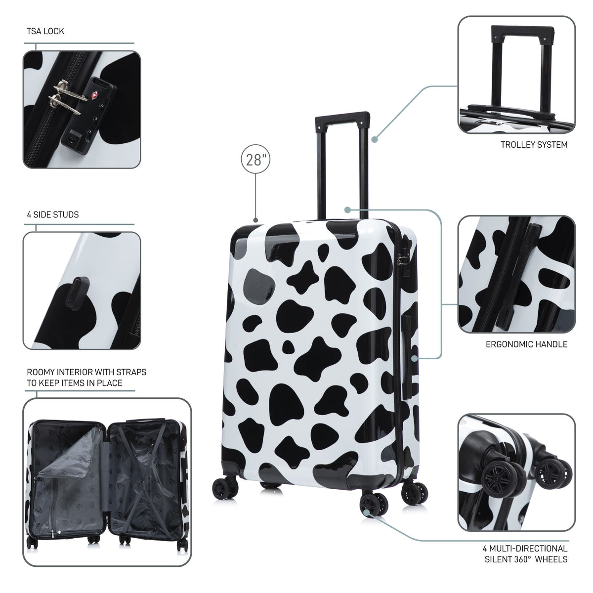 InUSA Prints 28-Inch Hardside Checked Suitcase