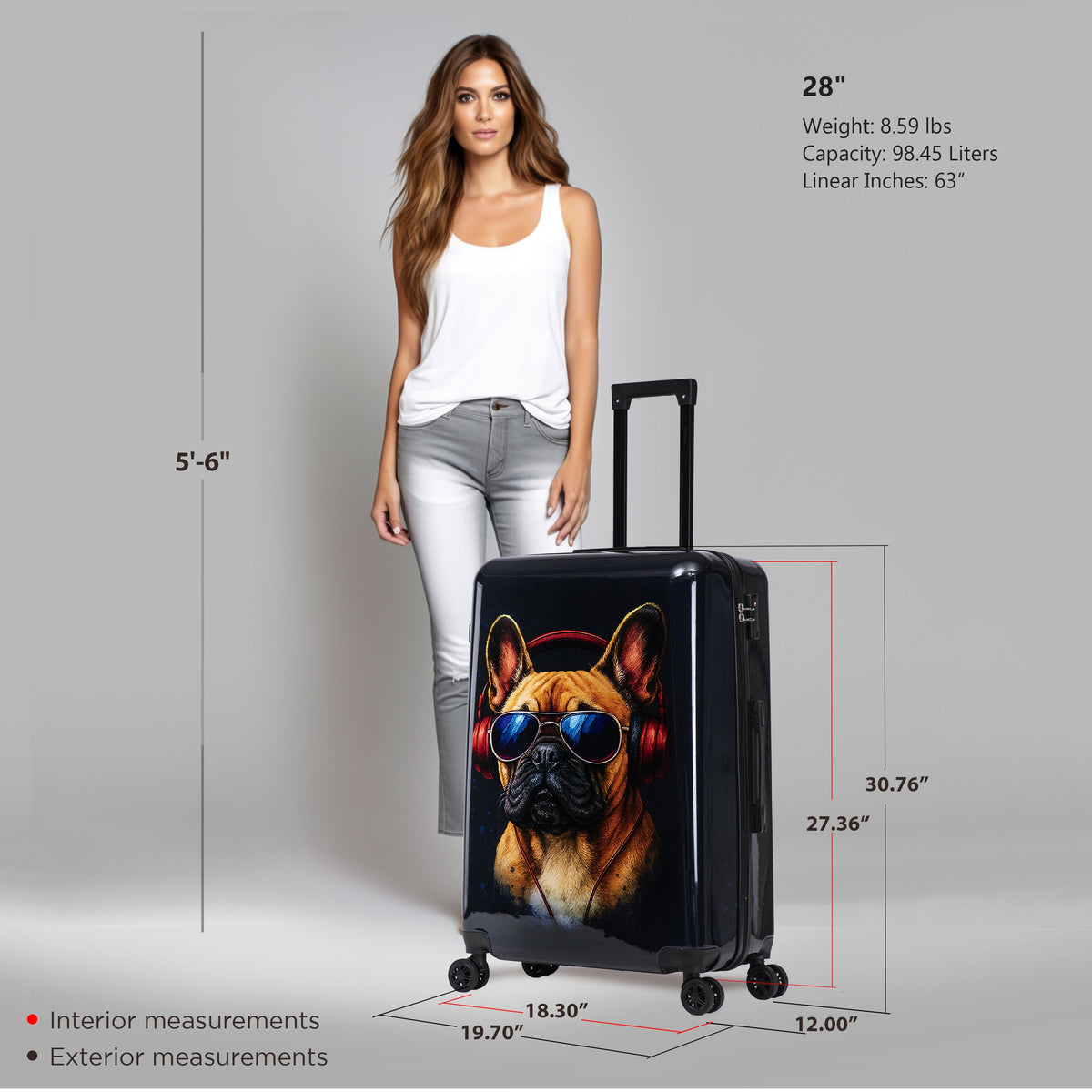 InUSA Prints 28-Inch Hardside Checked Suitcase