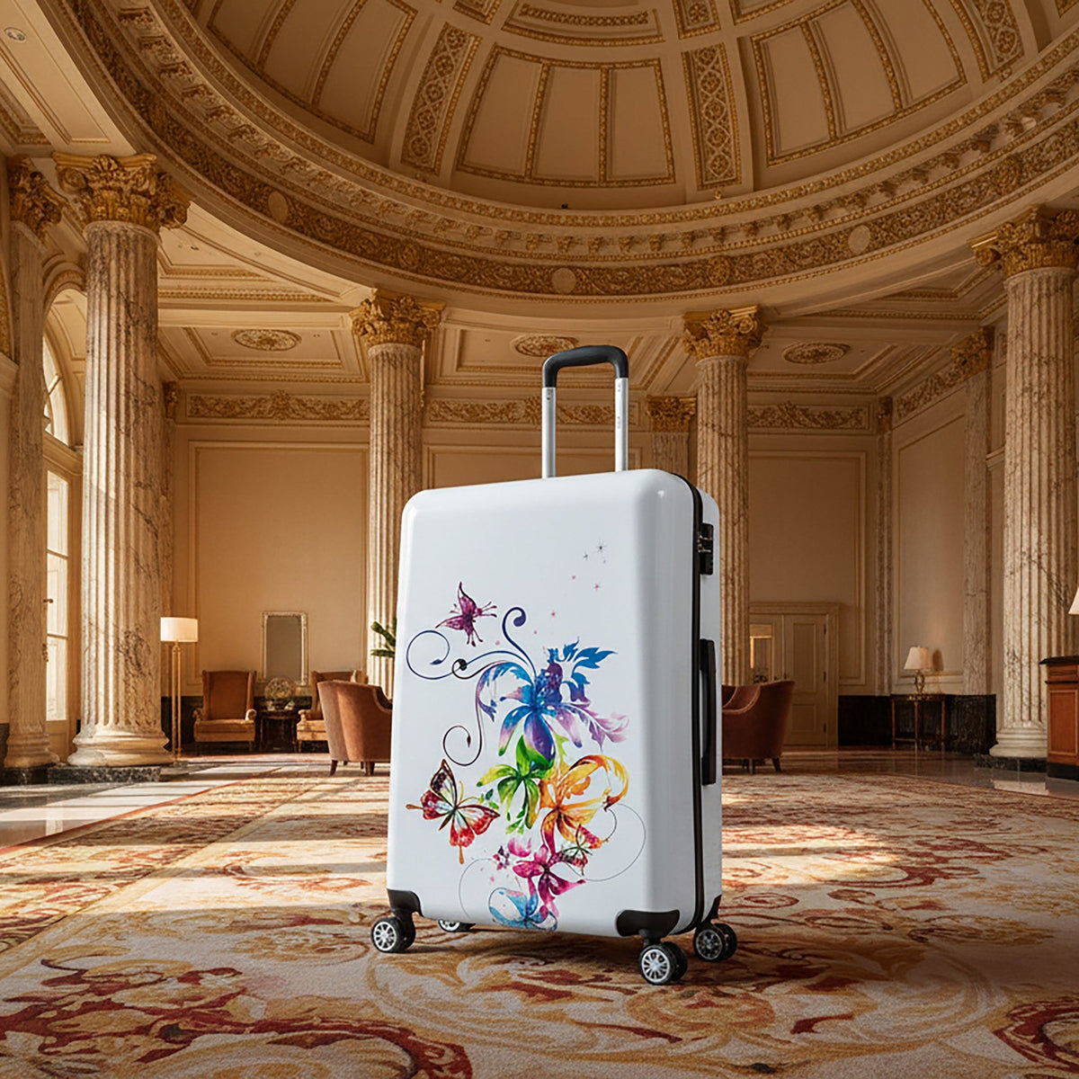 InUSA Prints 28-Inch Hardside Checked Suitcase