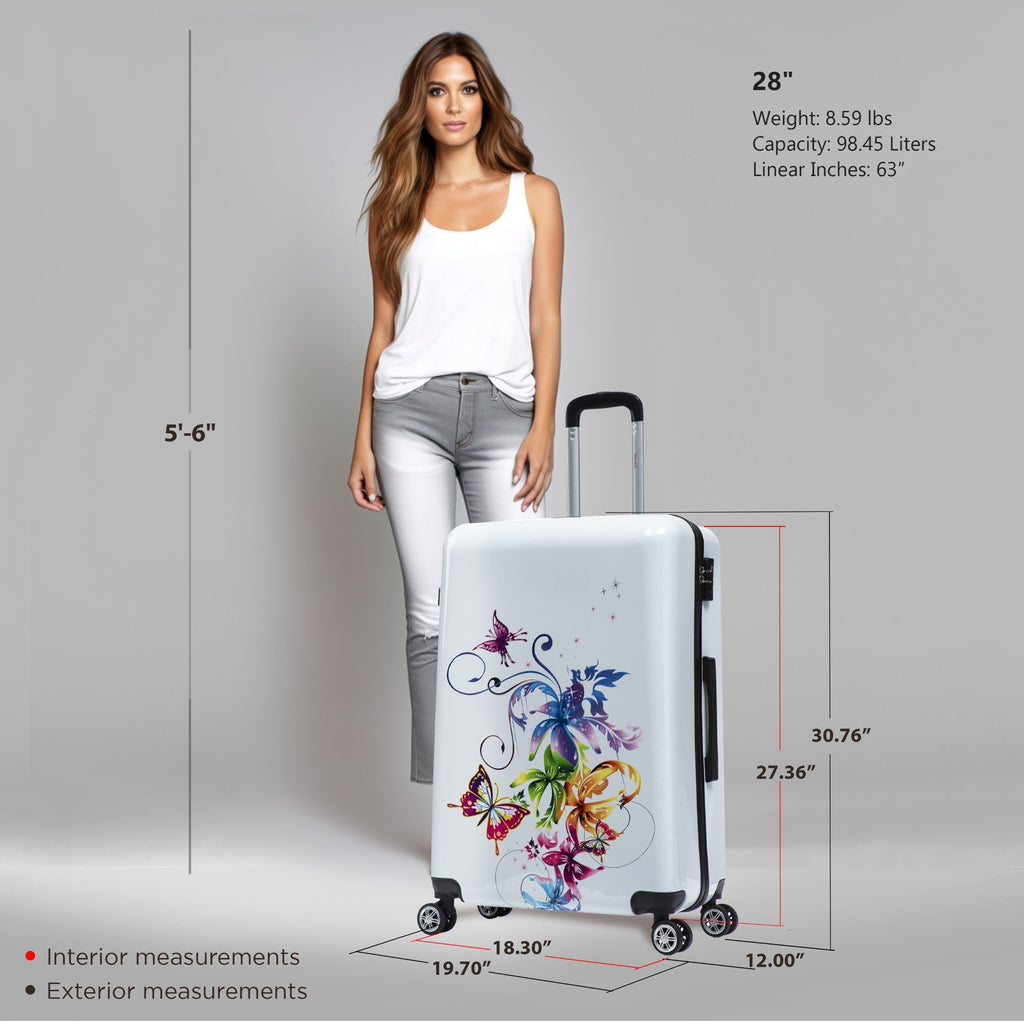 InUSA Prints 28-Inch Hardside Checked Suitcase