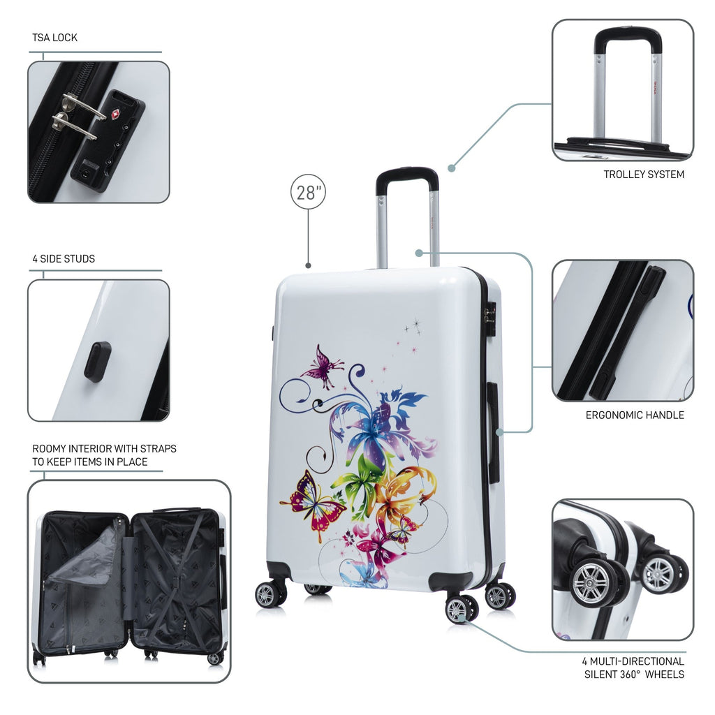 InUSA Prints 28-Inch Hardside Checked Suitcase