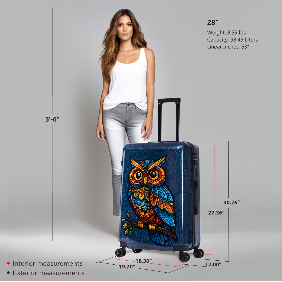 InUSA Prints 28-Inch Hardside Checked Suitcase