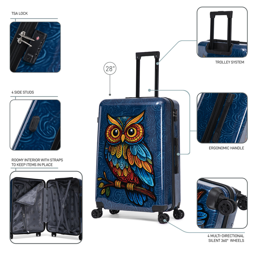InUSA Prints 28-Inch Hardside Checked Suitcase