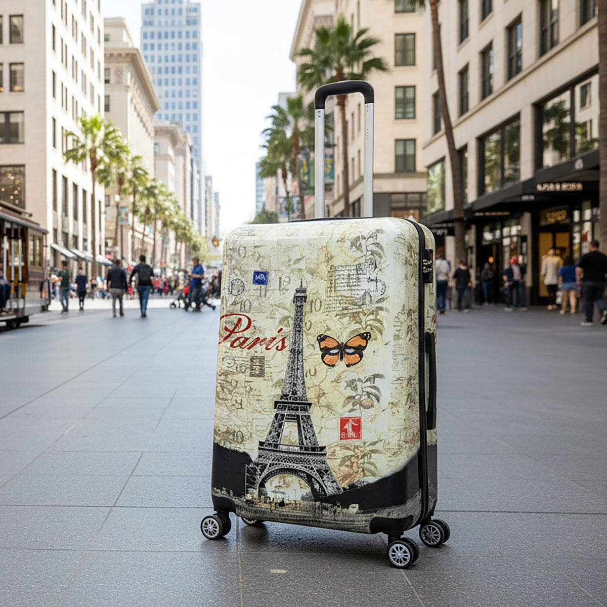 InUSA Prints 28-Inch Hardside Checked Suitcase