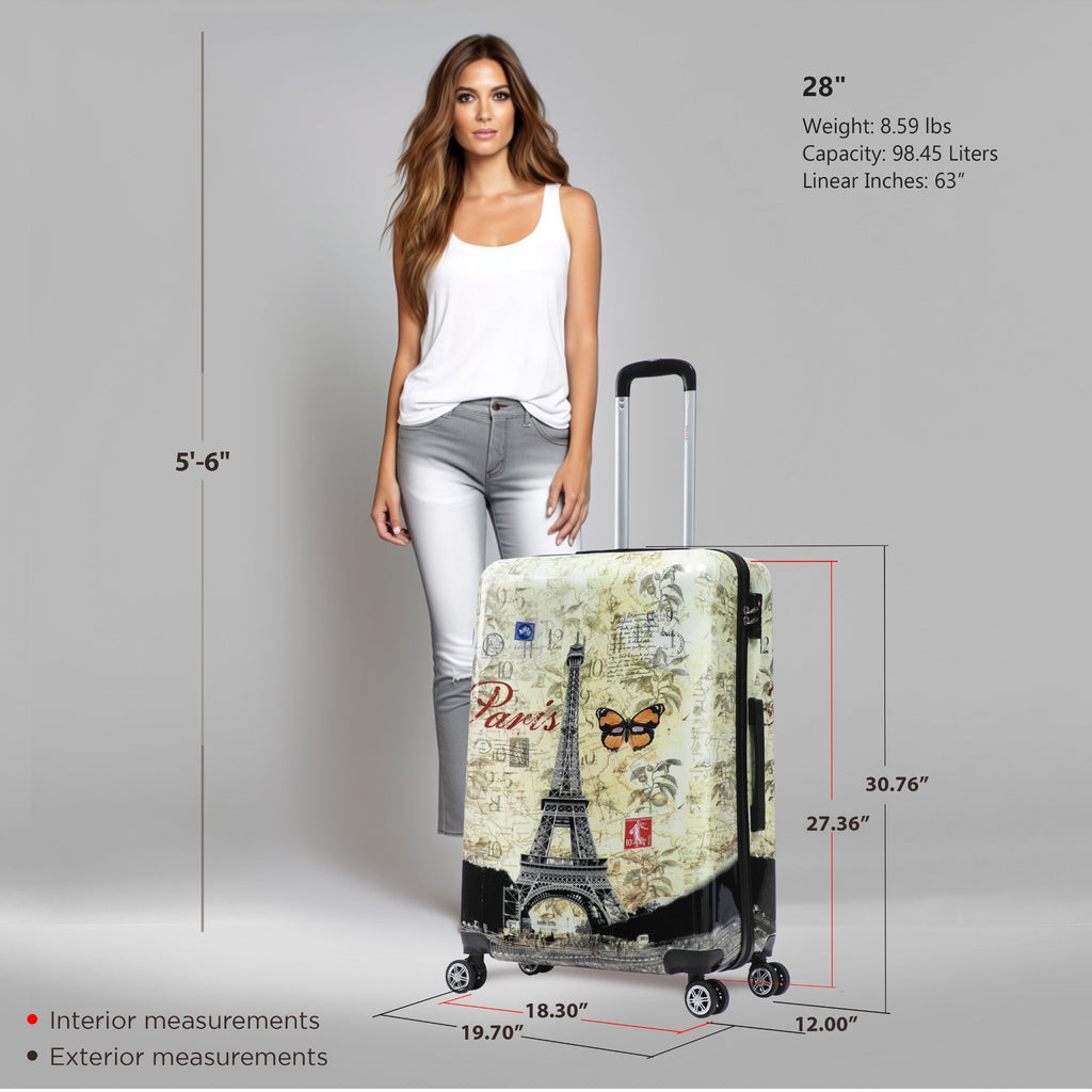 InUSA Prints 28-Inch Hardside Checked Suitcase