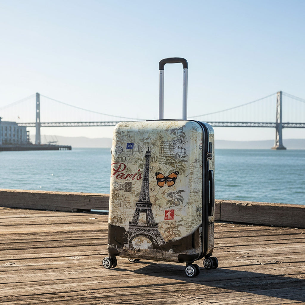 InUSA Prints 28-Inch Hardside Checked Suitcase
