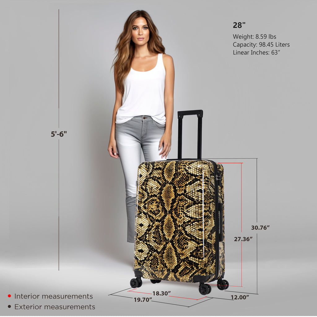 InUSA Prints 28-Inch Hardside Checked Suitcase