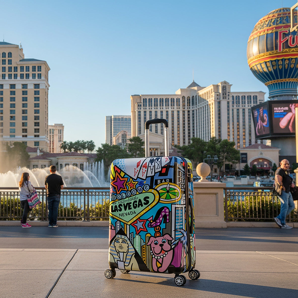 InUSA Prints 28-Inch Hardside Checked Suitcase