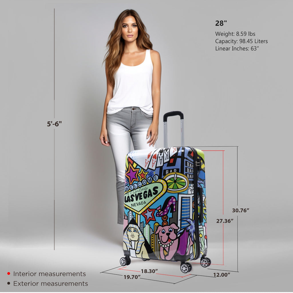 InUSA Prints 28-Inch Hardside Checked Suitcase
