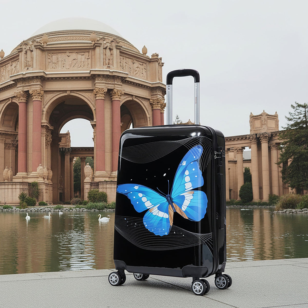 InUSA Prints 24" Hardside Spinner Checked Suitcase