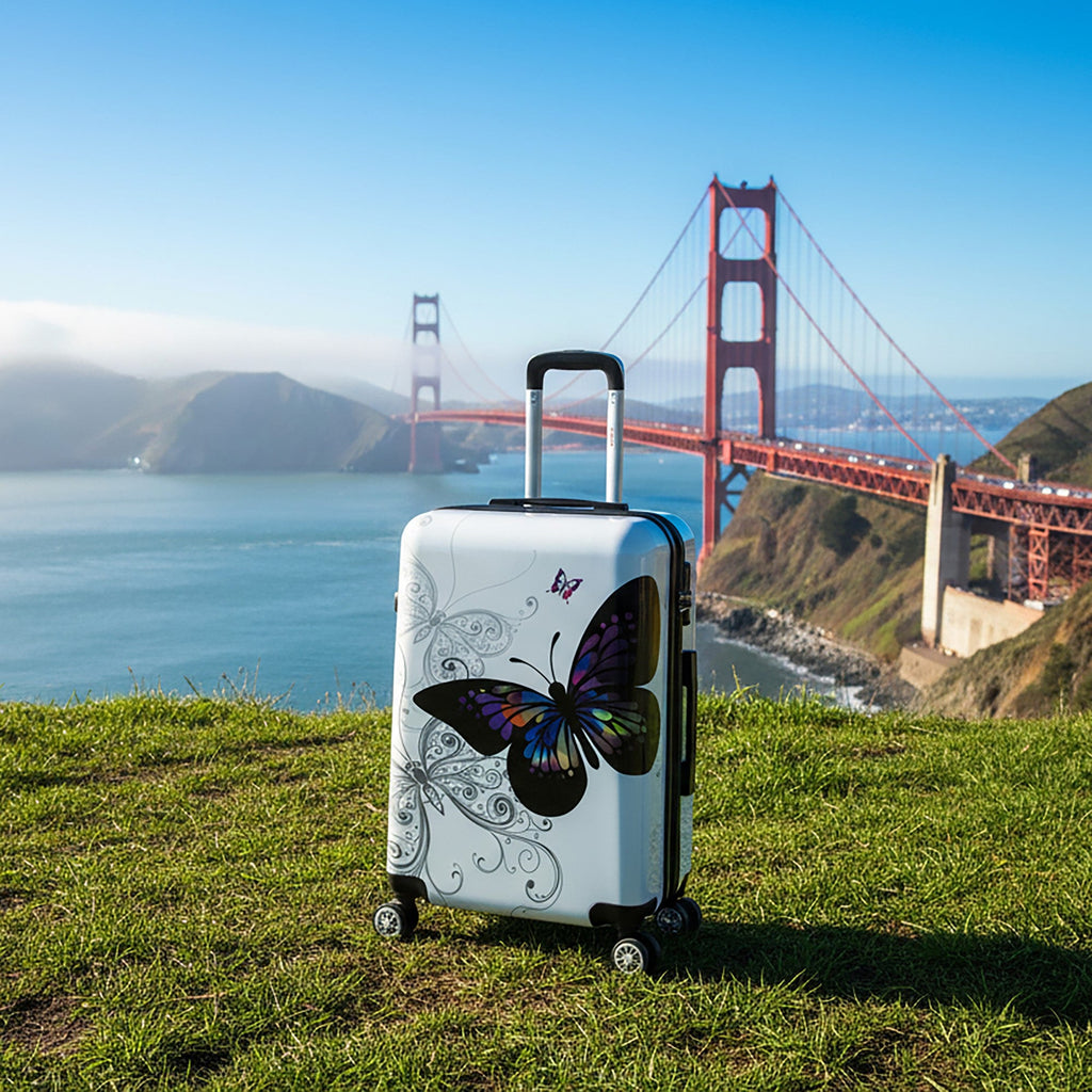 InUSA Prints 28-Inch Hardside Checked Suitcase