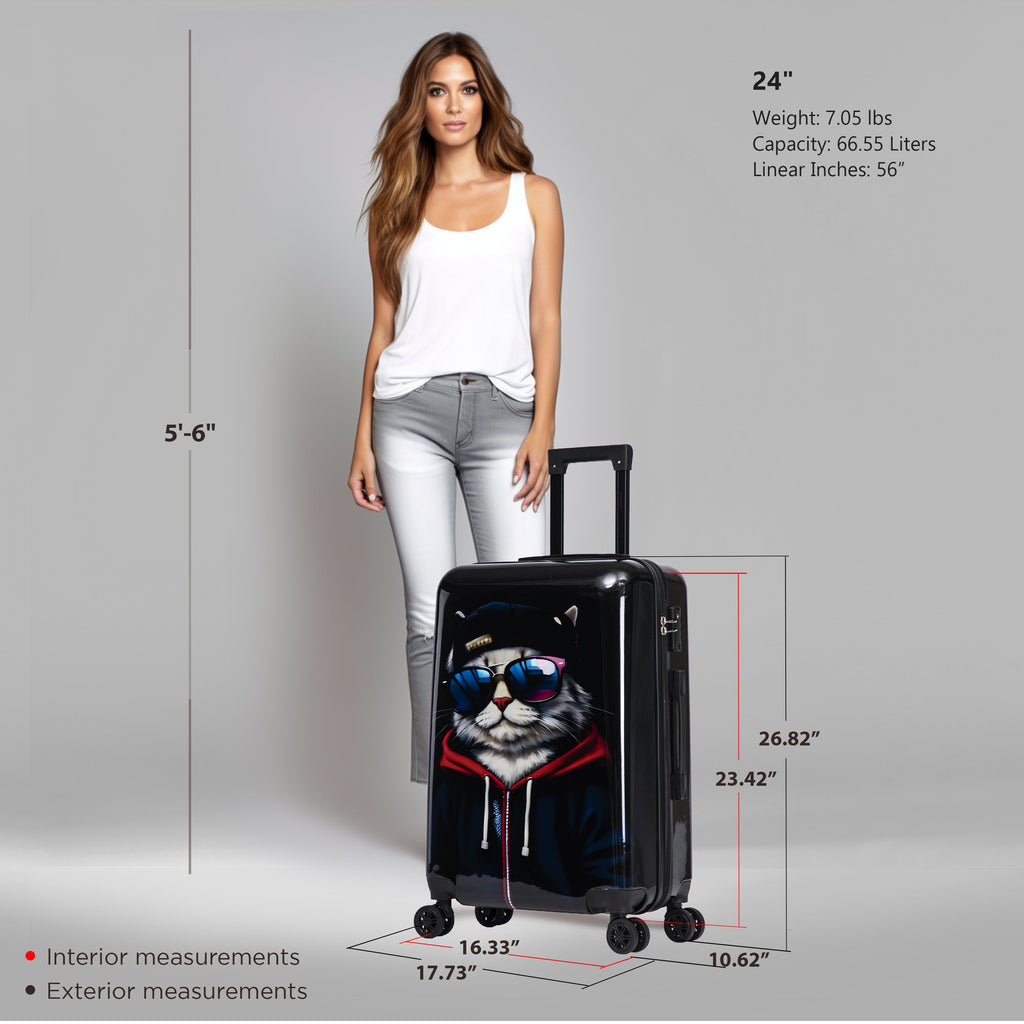 InUSA Prints 24" Hardside Spinner Checked Suitcase