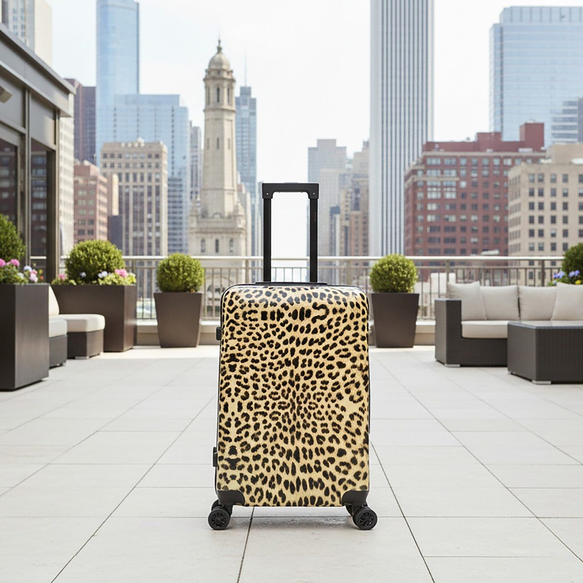 InUSA Prints 24" Hardside Spinner Checked Suitcase