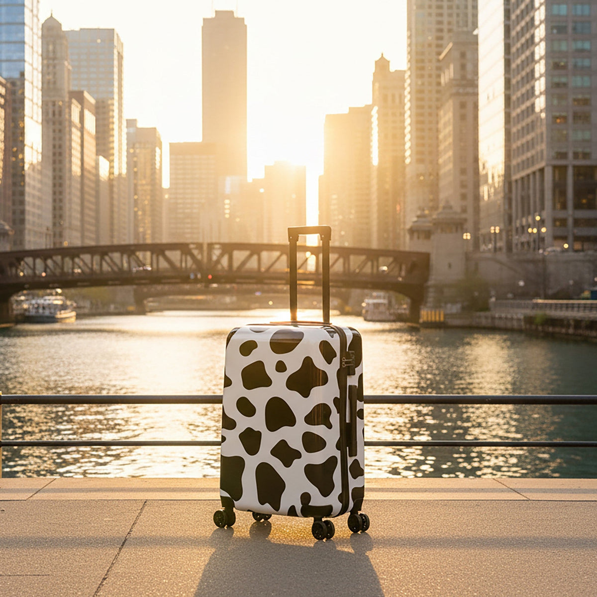 InUSA Prints 24" Hardside Spinner Checked Suitcase