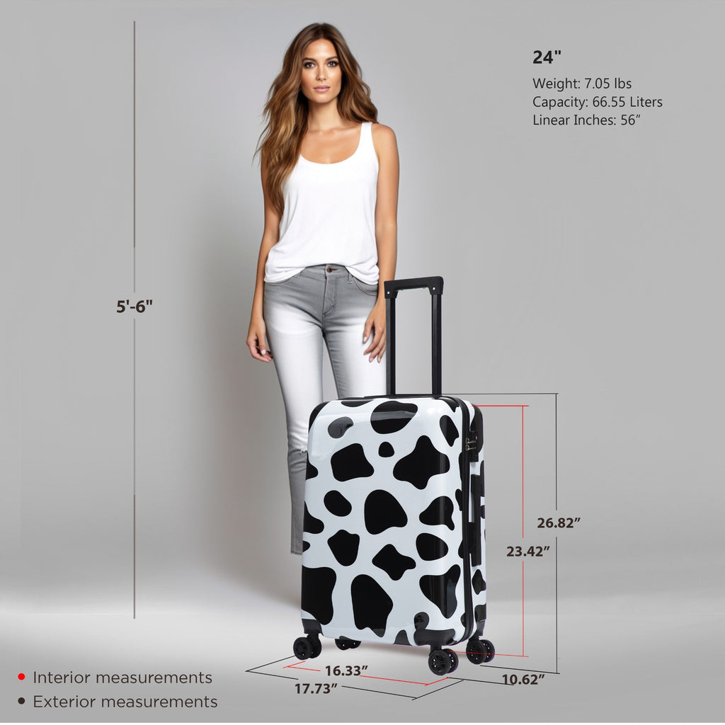 InUSA Prints 24" Hardside Spinner Checked Suitcase