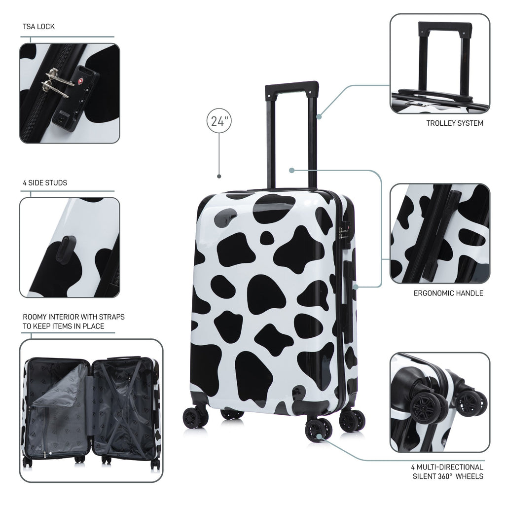 InUSA Prints 24" Hardside Spinner Checked Suitcase