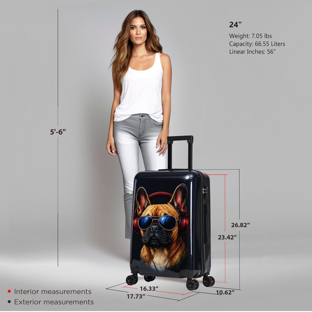 InUSA Prints 24" Hardside Spinner Checked Suitcase