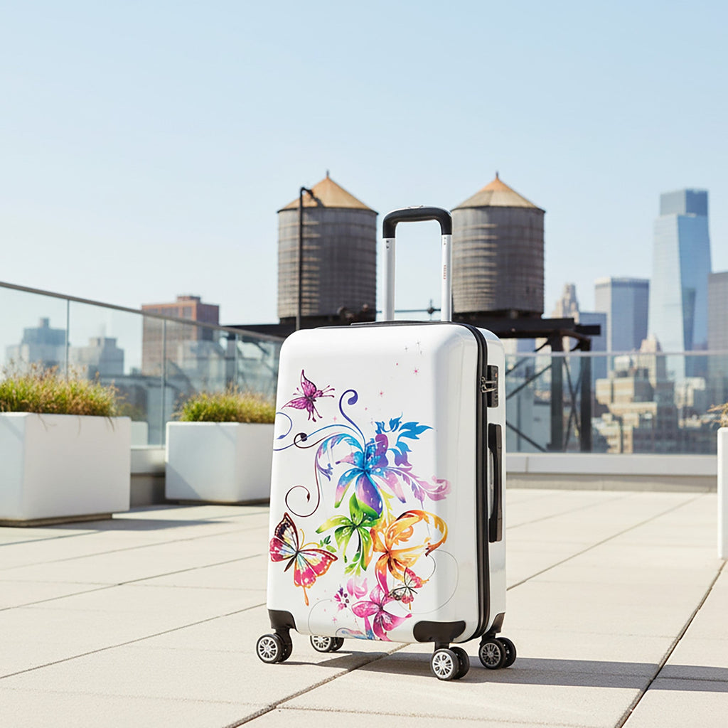 InUSA Prints 24" Hardside Spinner Checked Suitcase