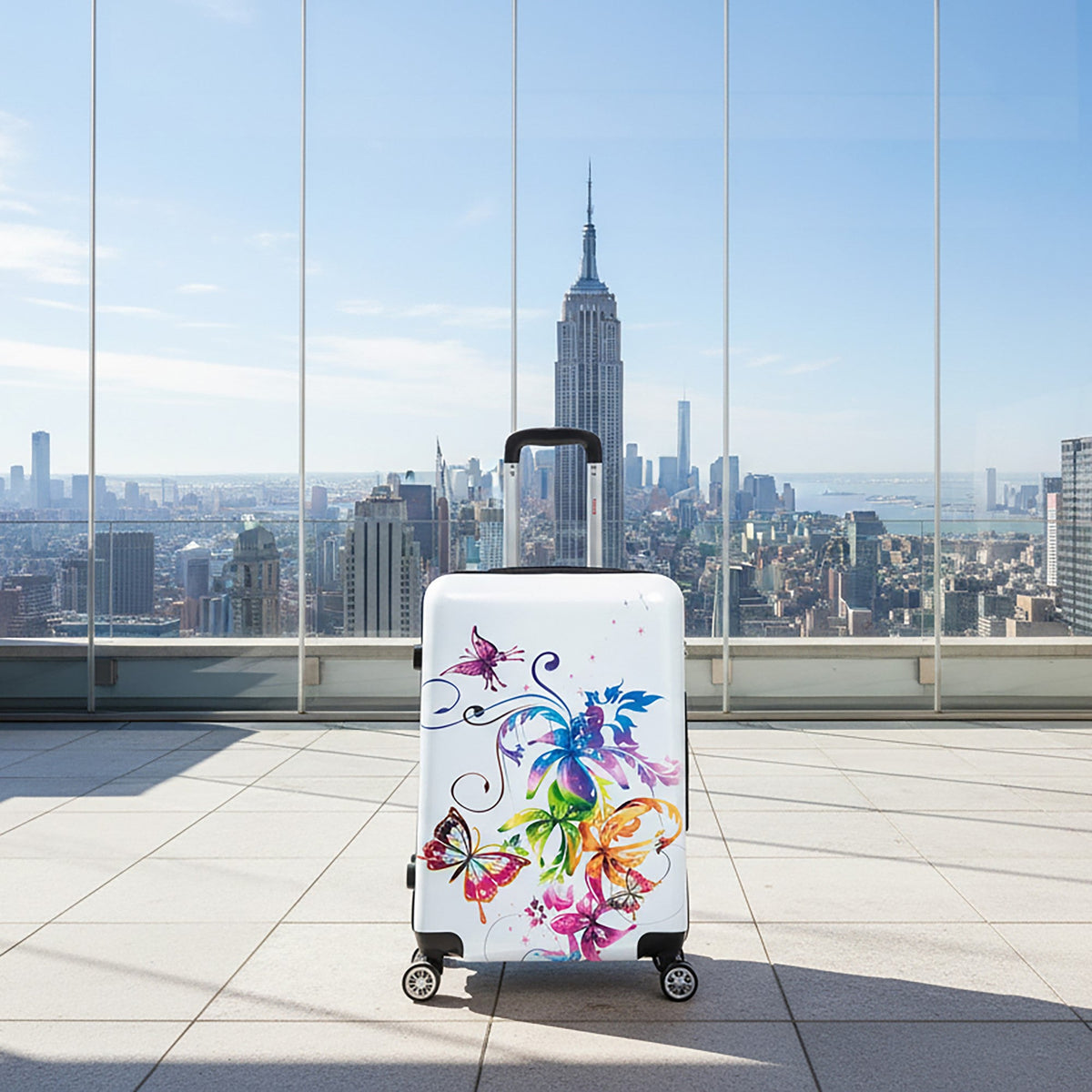 InUSA Prints 24" Hardside Spinner Checked Suitcase