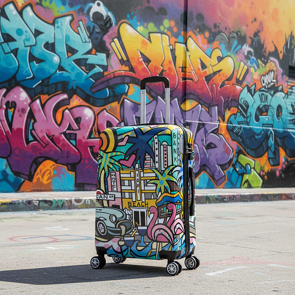 InUSA Prints 24" Hardside Spinner Checked Suitcase