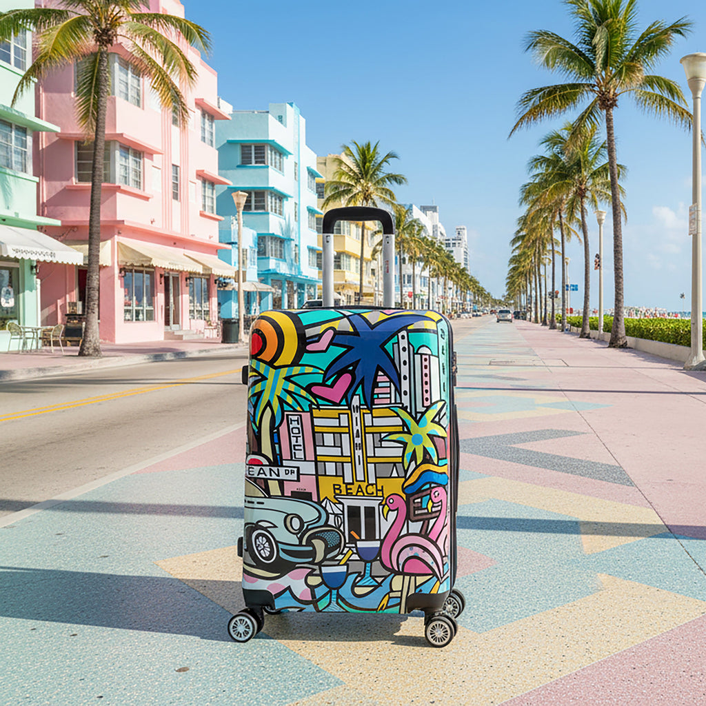 InUSA Prints 24" Hardside Spinner Checked Suitcase