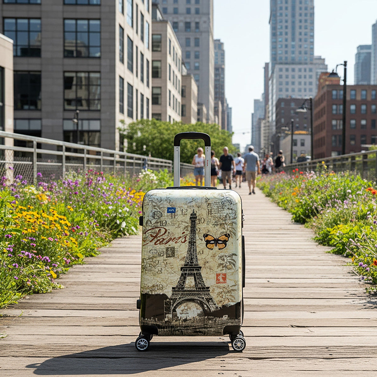 InUSA Prints 24" Hardside Spinner Checked Suitcase
